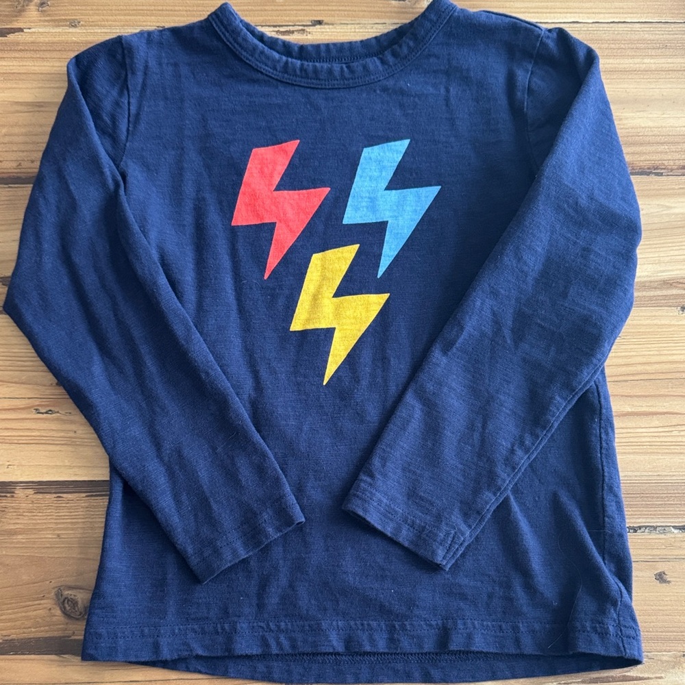 Primary Kids Long Sleeve Tee with Lightning Bolts